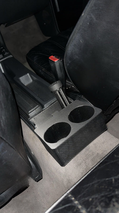 custom Car cup holder in a vehicle interior.