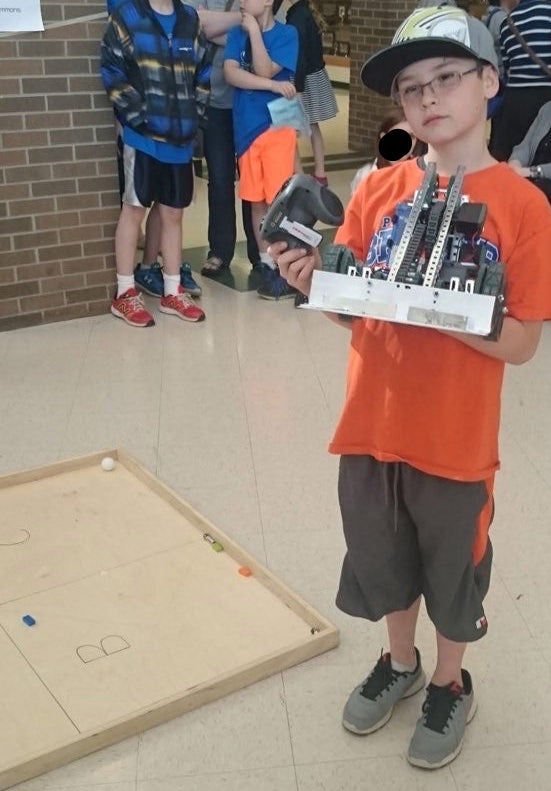 Alikitty's founder standing with one of the first robots he built. this is what fuels Alikitty's 3D to this day!